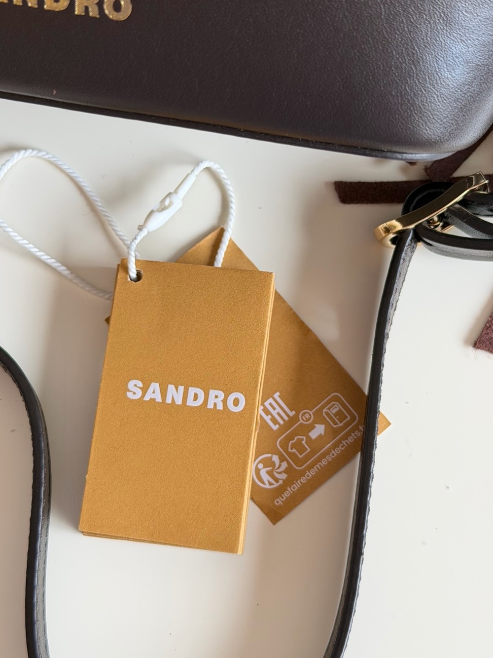Sandro mini Tangoso Dark Brown Suede Fringe Shoulder Bag - Picture 8 of 10